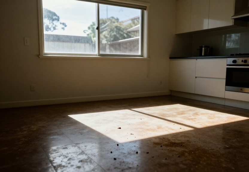 Rodent infestation in an Agnes Banks shed before treatment