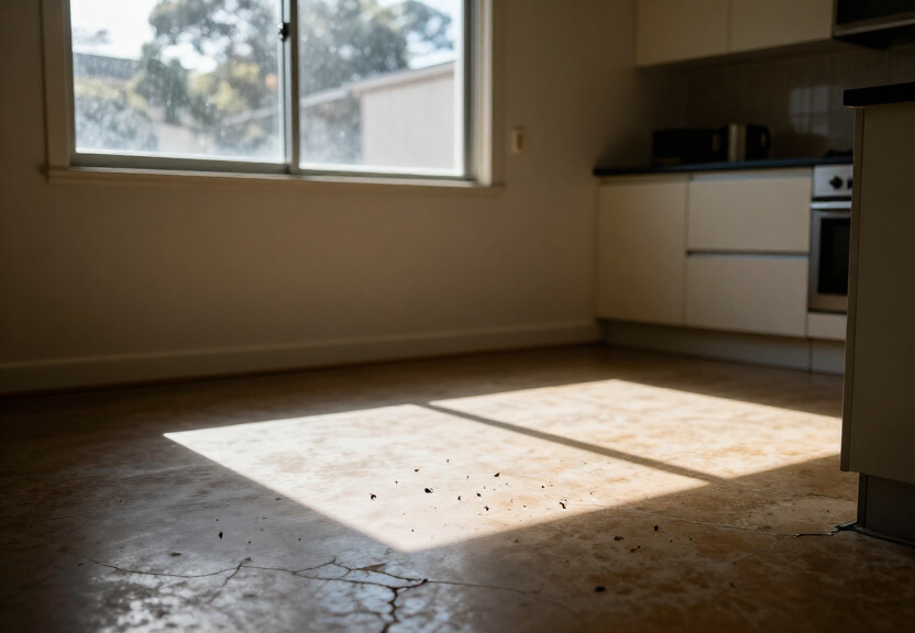Termite damage in an older Agnes Banks home before treatment